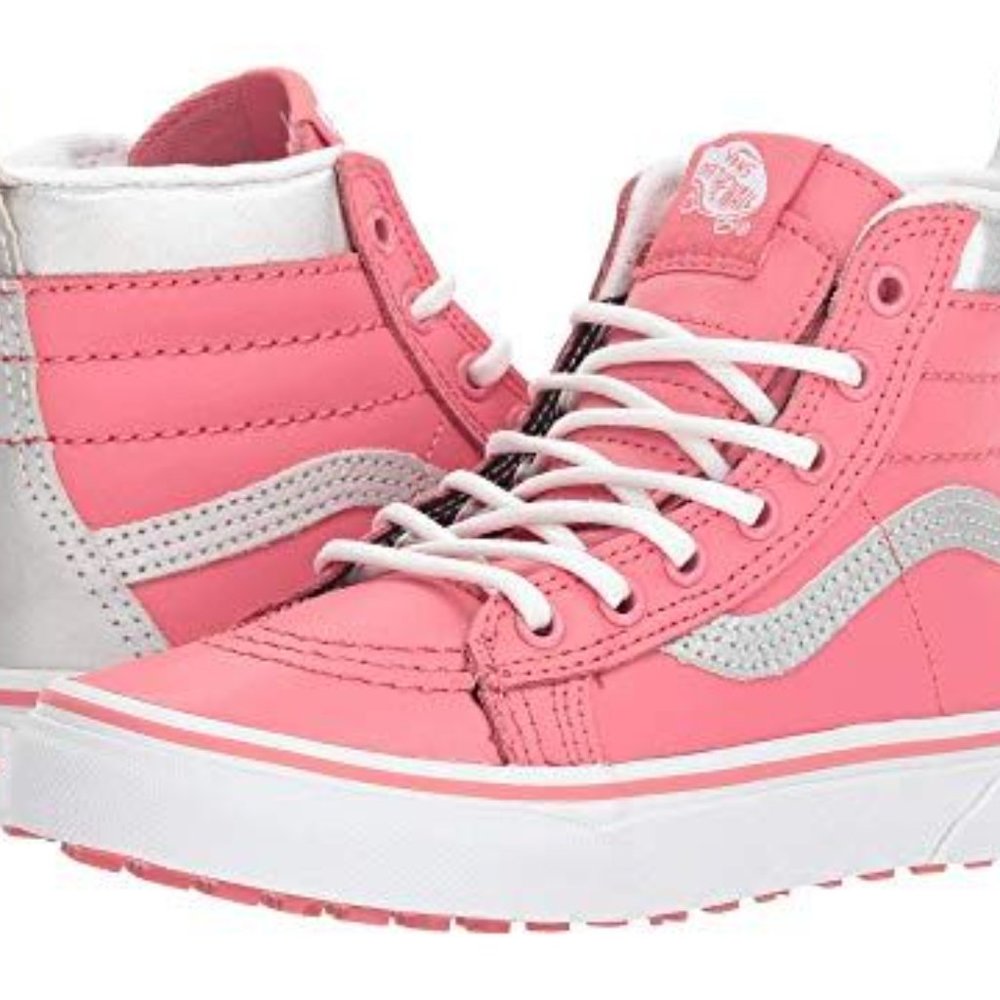 Vans Kids Sk8hi Mte Soft Leather Metallic/True White/Dessert Rose Size 1